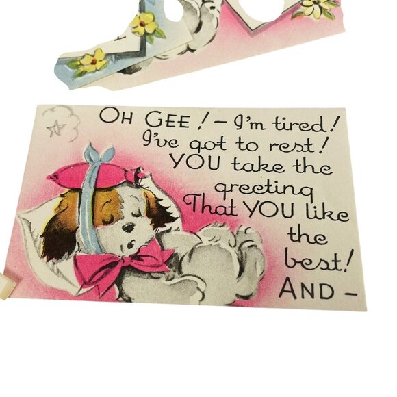 Vintage 6 Piece Nesting Envelopes Dog Gone It Happiest Birthday Card Unused - Picture 6 of 9